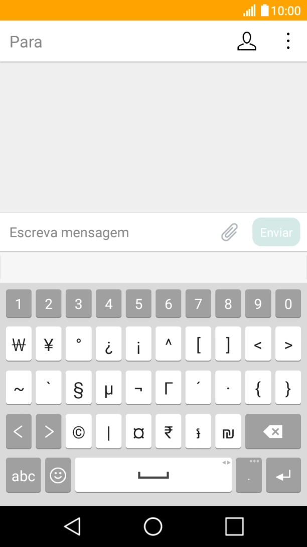 Prima abc para voltar à introdução de texto.