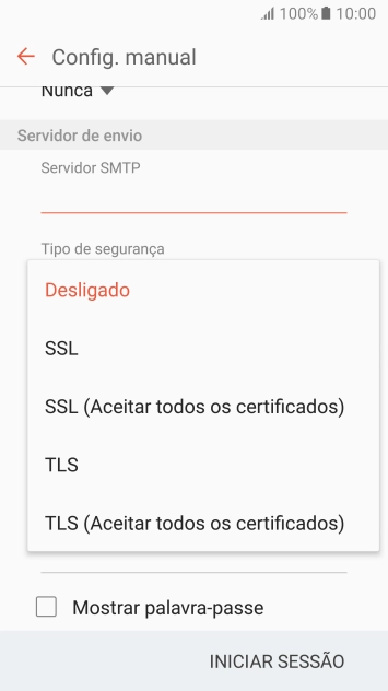 Prima Desligado para desativar a função.