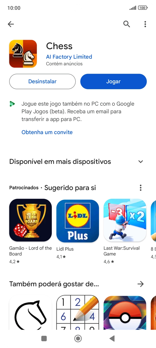 Prima a tecla de início para terminar e voltar ao ecrã inicial.