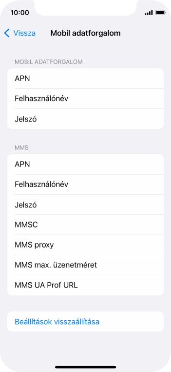 Amennyiben előfizetésed van, kattints arra, hogy APN, és írd be azt, hogy mms.vodafone.net.