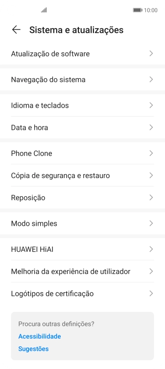 Prima Atualização de software. Se existir uma nova versão de software disponível, será agora indicado no ecrã. Siga as indicações no ecrã para atualizar o software do telefone.