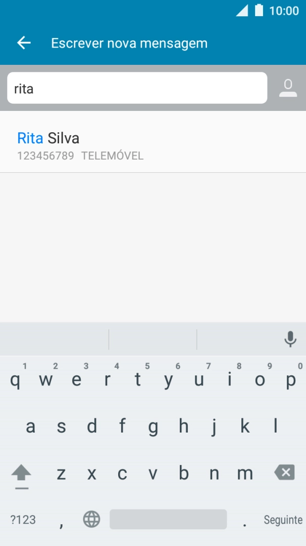 Prima o contacto pretendido.