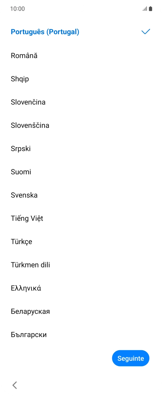 Prima o idioma pretendido.