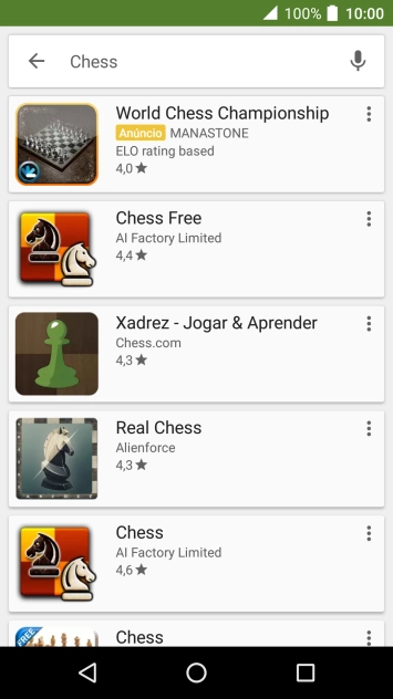 Prima a app pretendida.