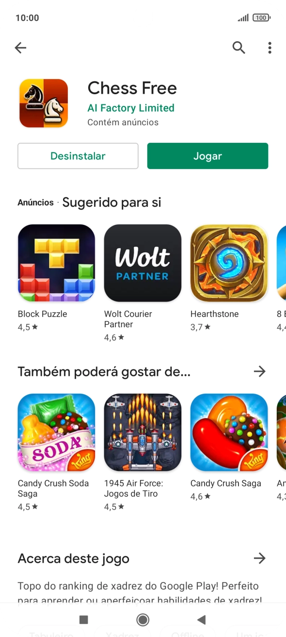 Prima a tecla de início para terminar e voltar ao ecrã inicial.