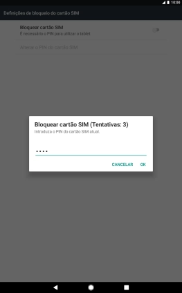 Introduza o seu código PIN e prima OK.
