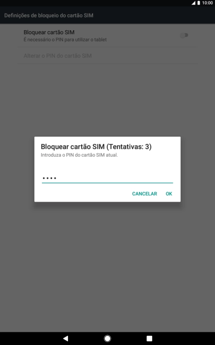 Introduza o seu código PIN e prima OK.