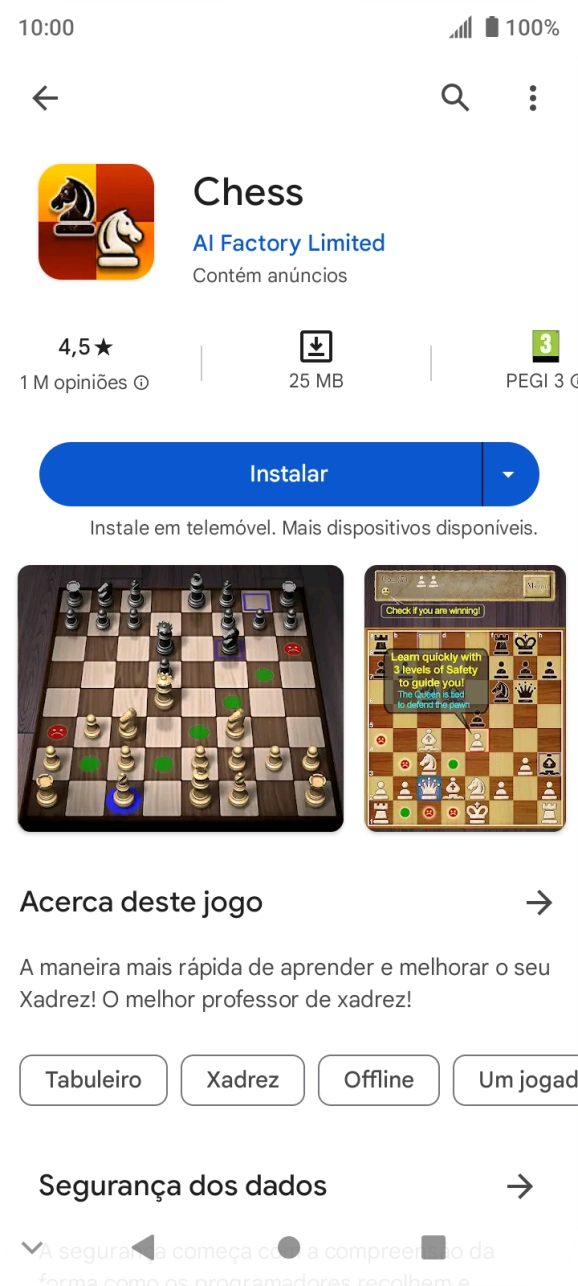Prima Instalar e siga as indicações no ecrã para instalar a app.