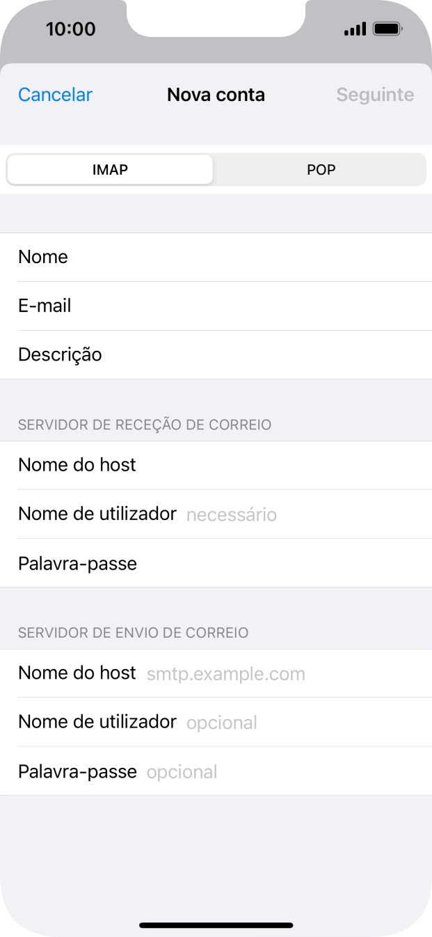 Prima Nome de utilizador e introduza o nome de utilizador da sua conta de e-mail.