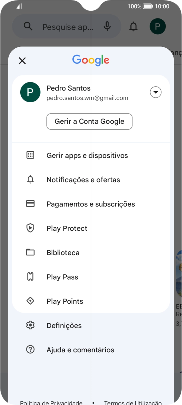Prima Gerir apps e dispositivos.