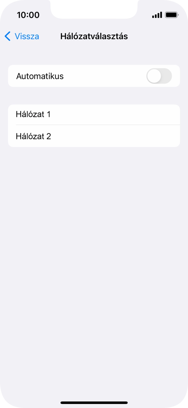 Ha kikapcsolod a funkciót, válaszd a kívánt hálózatot.