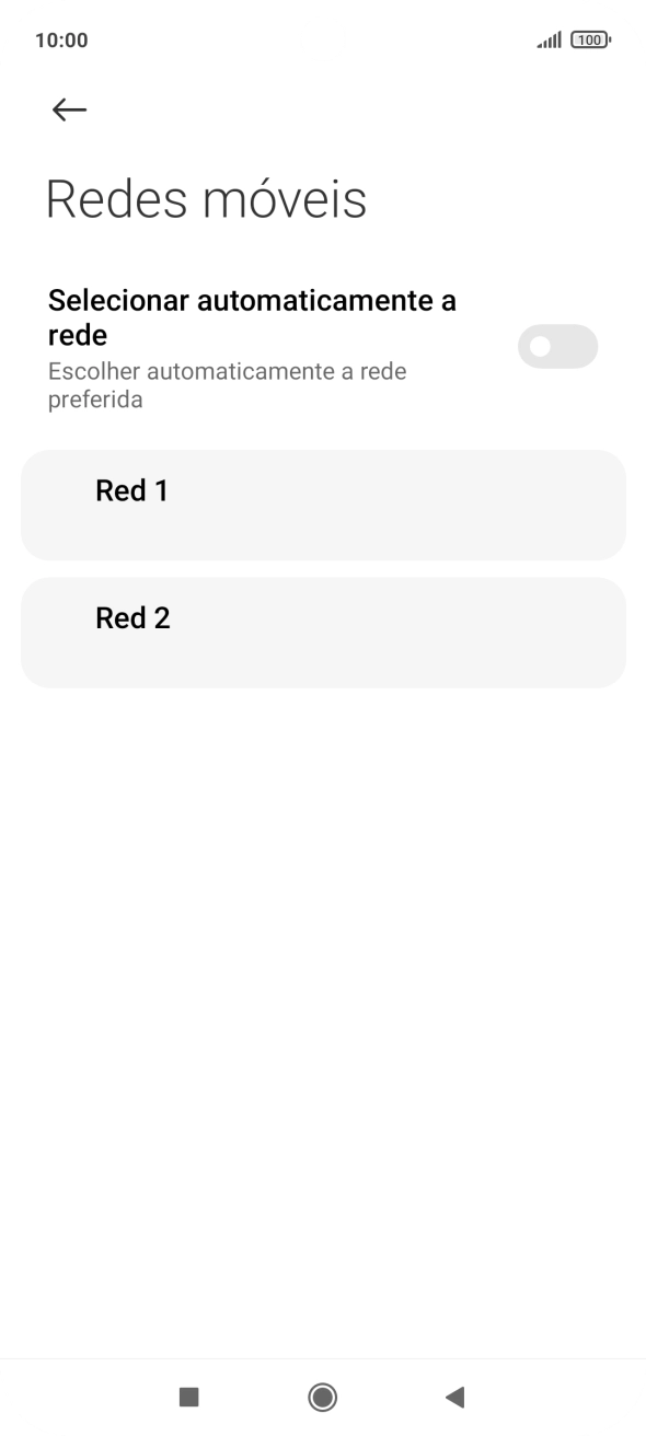 Prima a rede pretendida.