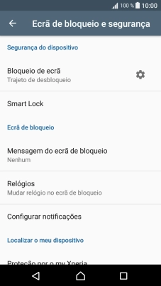 Prima Bloqueio de ecrã e introduza o código de bloqueio do telefone atual.