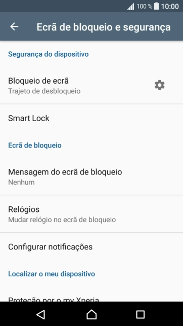 Prima Bloqueio de ecrã e introduza o código de bloqueio do telefone atual.