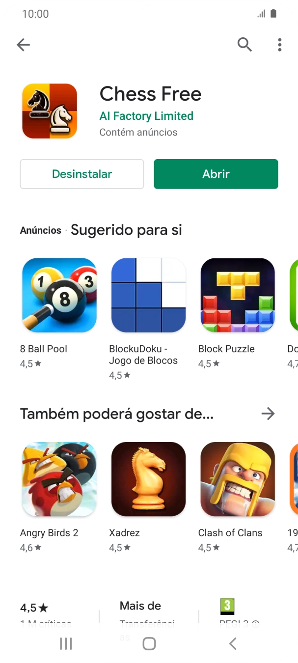 Prima a tecla de início para terminar e voltar ao ecrã inicial.