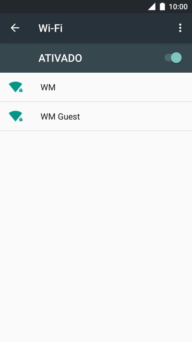 Prima a rede Wi-Fi pretendida.