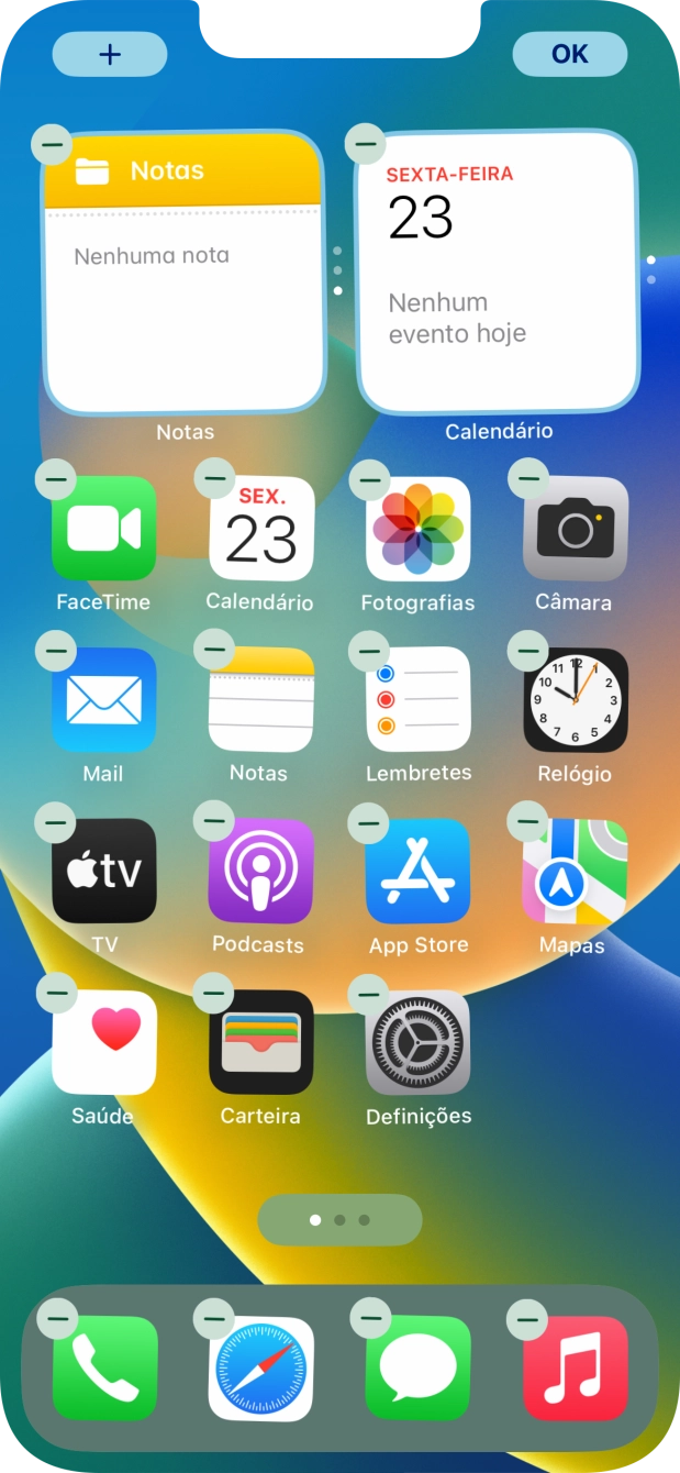 Prima o ícone de páginas do ecrã inicial.
