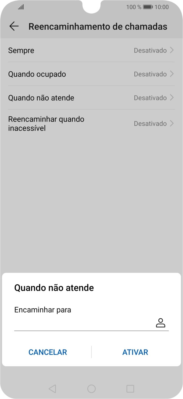 Introduza 123 e prima ATIVAR.