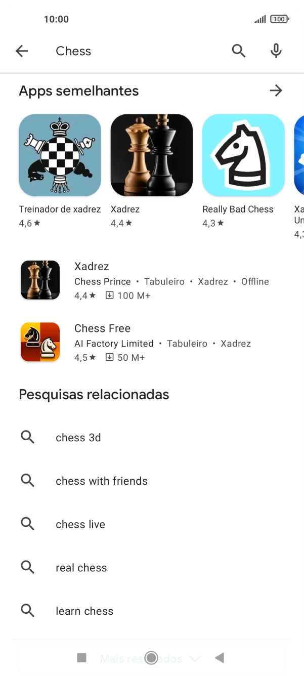 Prima a app pretendida.