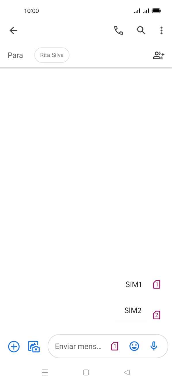 Prima o cartão SIM pretendido.