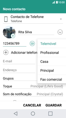 Prima o tipo de número pretendido.