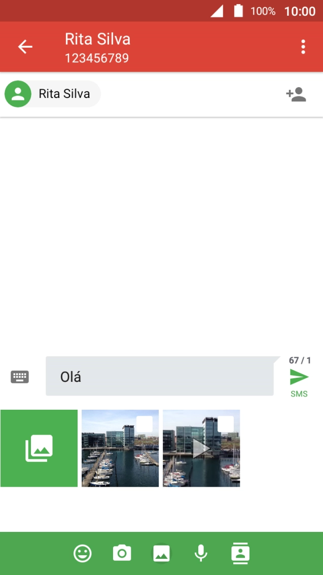 Prima o ícone de imagens.
