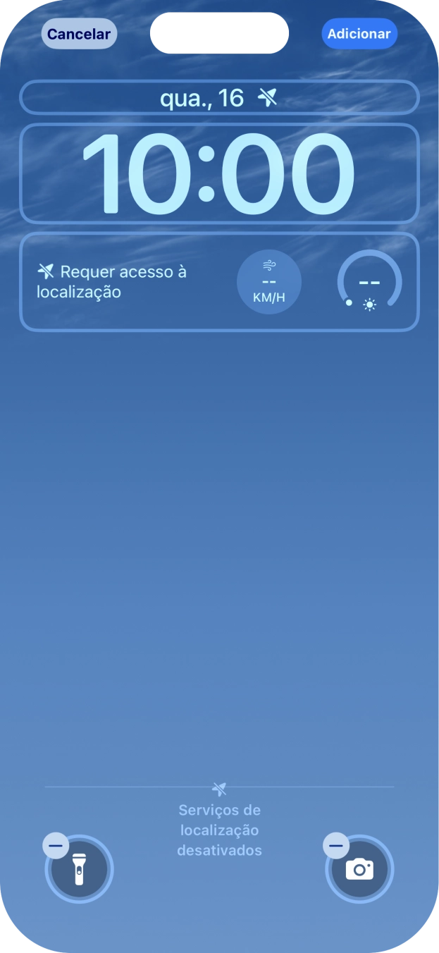 Se pretender personalizar a visualização da data no ecrã de bloqueio, prima o widget de data e siga as indicações no ecrã para escolher a visualização pretendida para o widget.