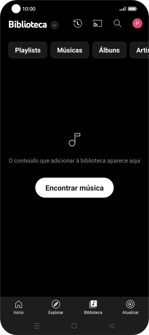 Prima a lista suspensa.