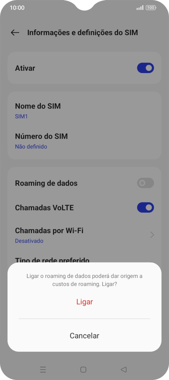 Se ativar a função, prima Ligar.