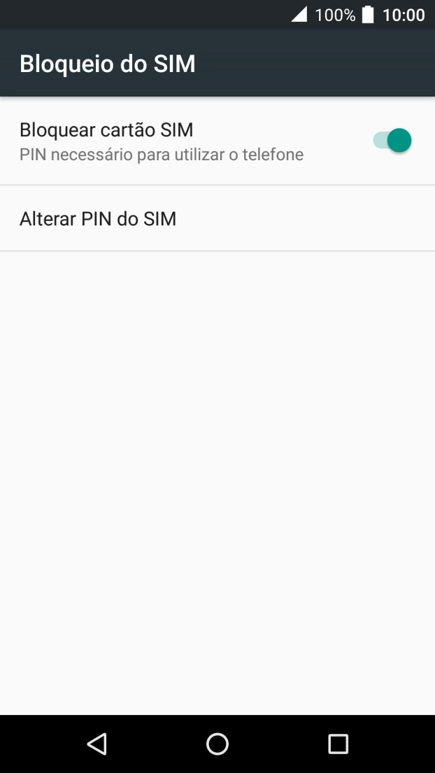 Prima Bloquear cartão SIM para ativar ou desativar a função.