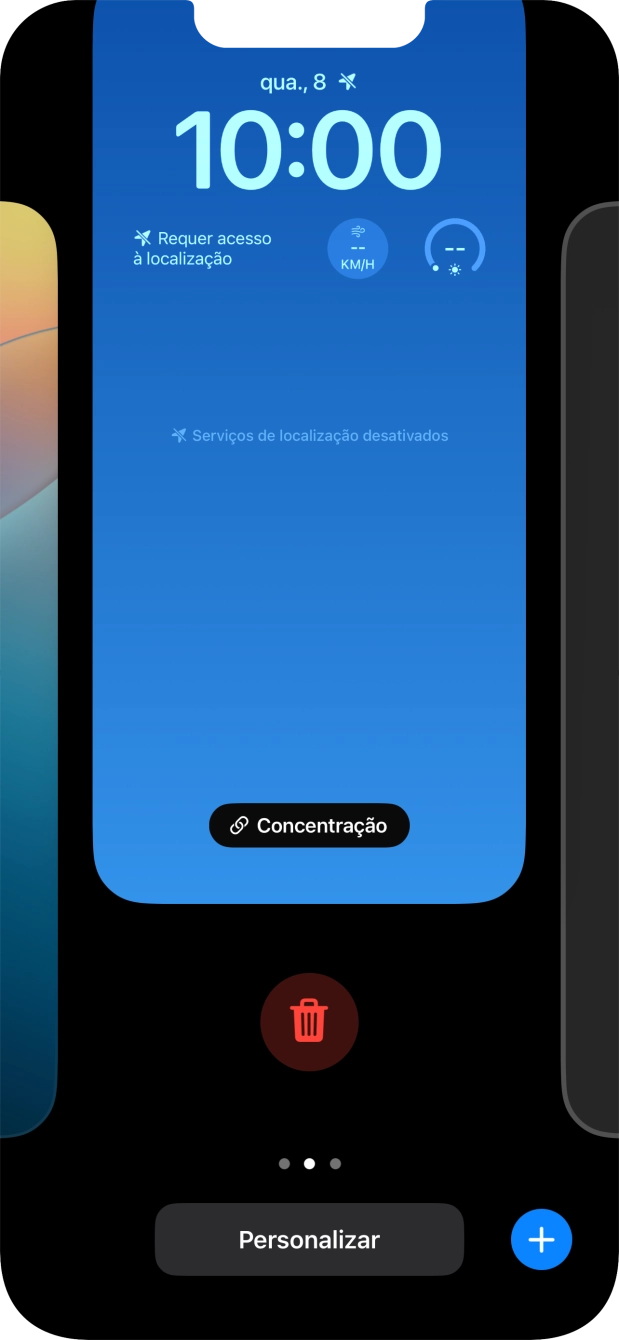 Prima o ícone para apagar.