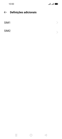 Prima o cartão SIM pretendido.