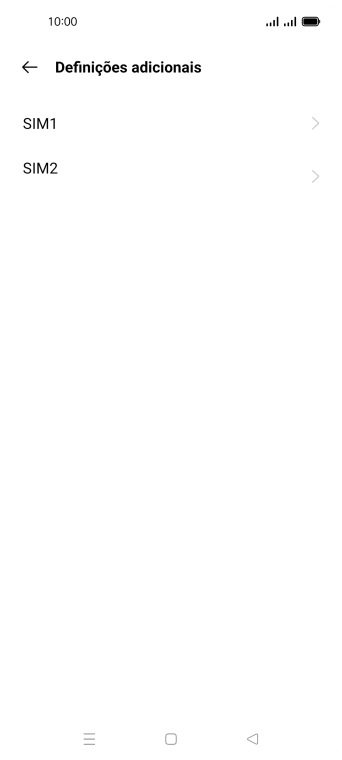 Prima o cartão SIM pretendido.