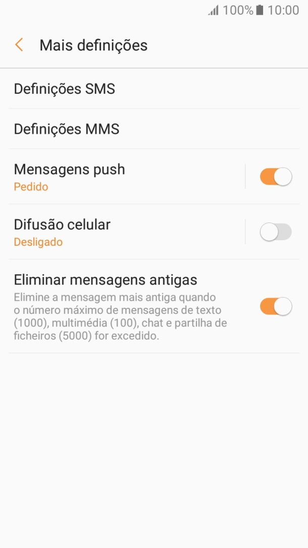 Prima Definições SMS.