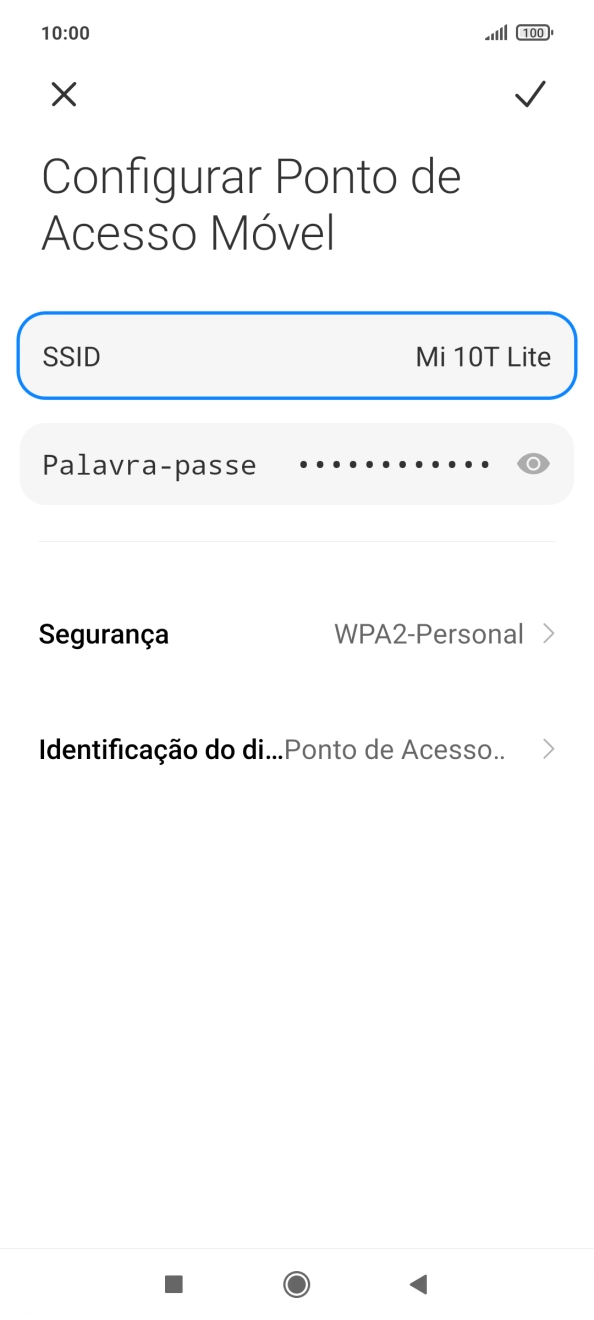 Prima Palavra-passe e introduza a password pretendida.