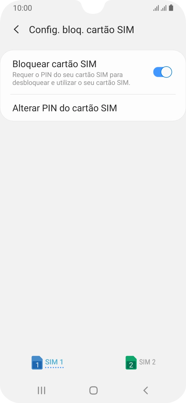 Prima o cartão SIM pretendido.