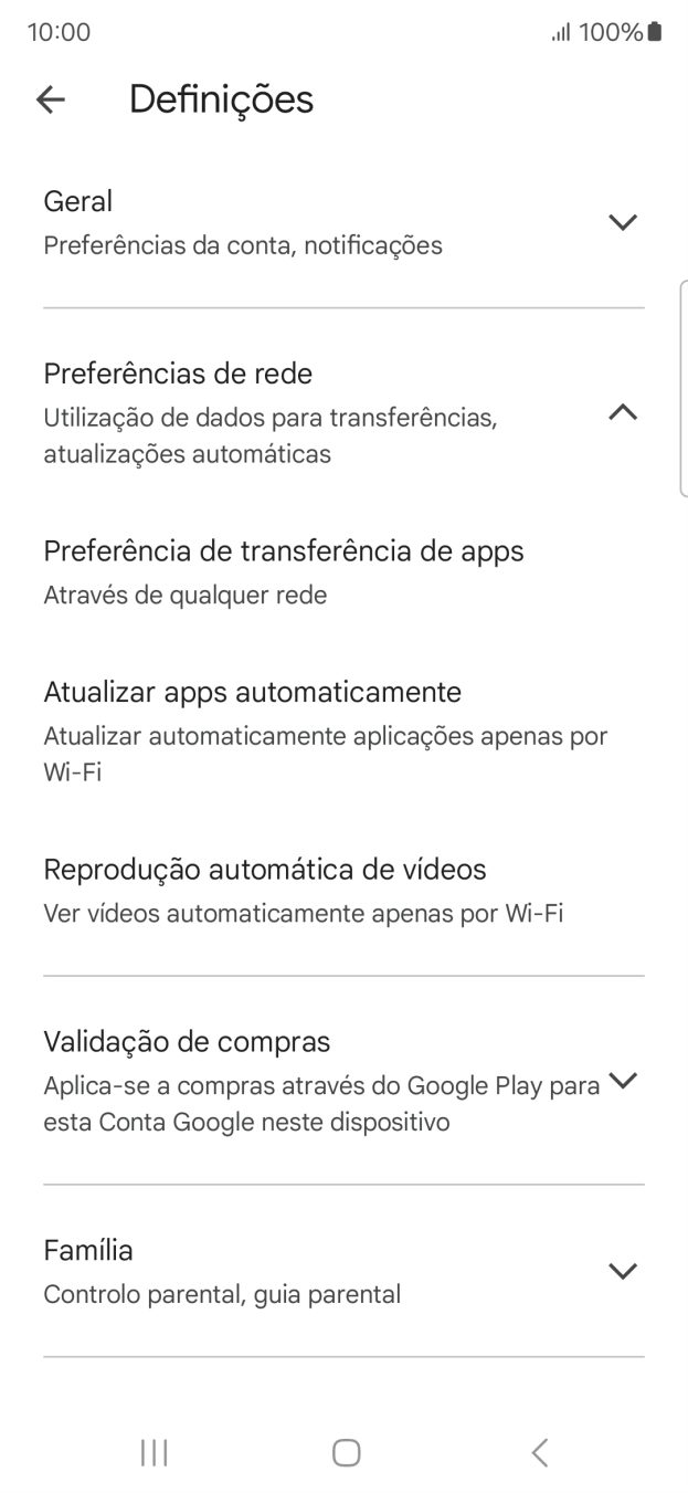 Prima Atualizar apps automaticamente.