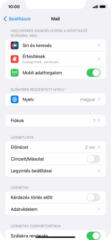 Válaszd a Fiókok lehetőséget.