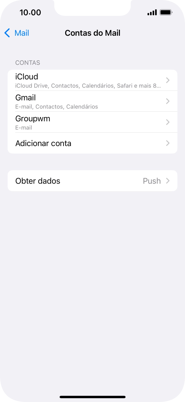 Prima o nome na conta de e-mail que acabou de criar.