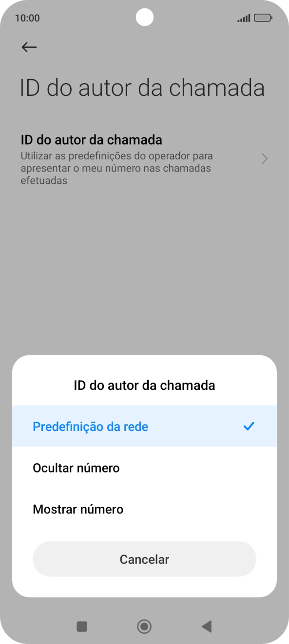 Prima Mostrar número para ativar a visualização do seu número.