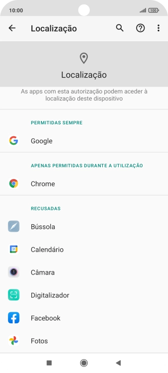 Prima a app pretendida.