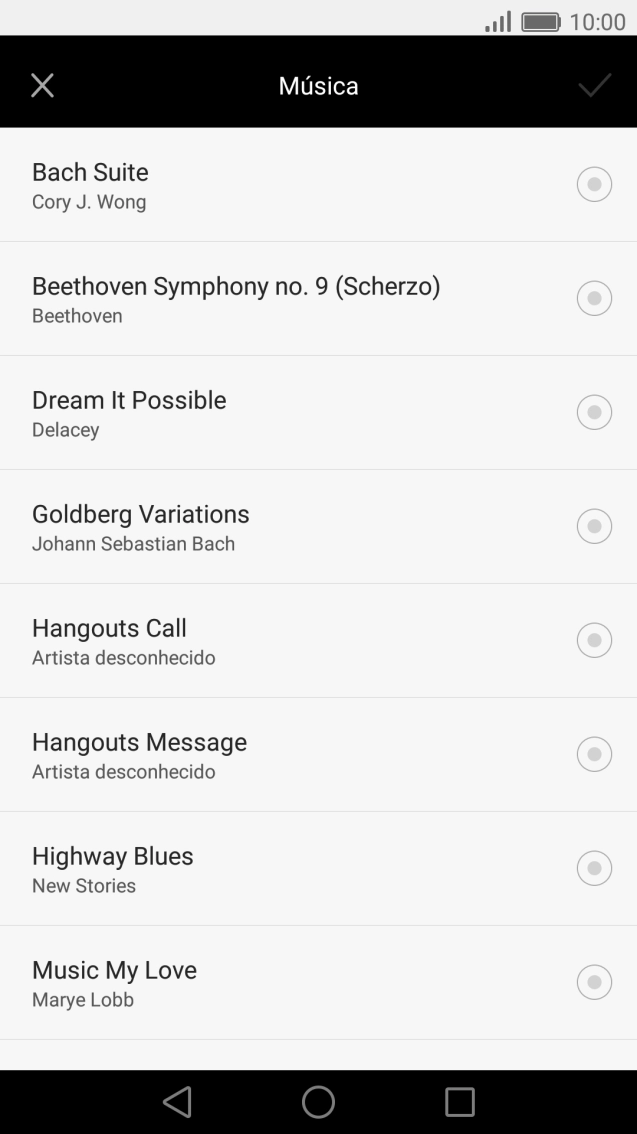 Prima o ficheiro de áudio pretendido.
