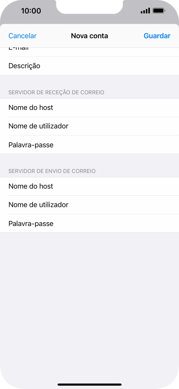 Prima Guardar. A sua conta de e-mail está agora configurada. Se pretender escolher definições adicionais para o servidor de receção e envio, siga os passos seguintes.