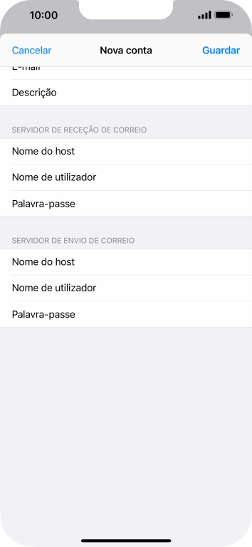 Prima Guardar. A sua conta de e-mail está agora configurada. Se pretender escolher definições adicionais para o servidor de receção e envio, siga os passos seguintes.