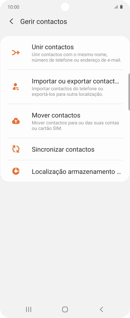 Prima Importar ou exportar contact....