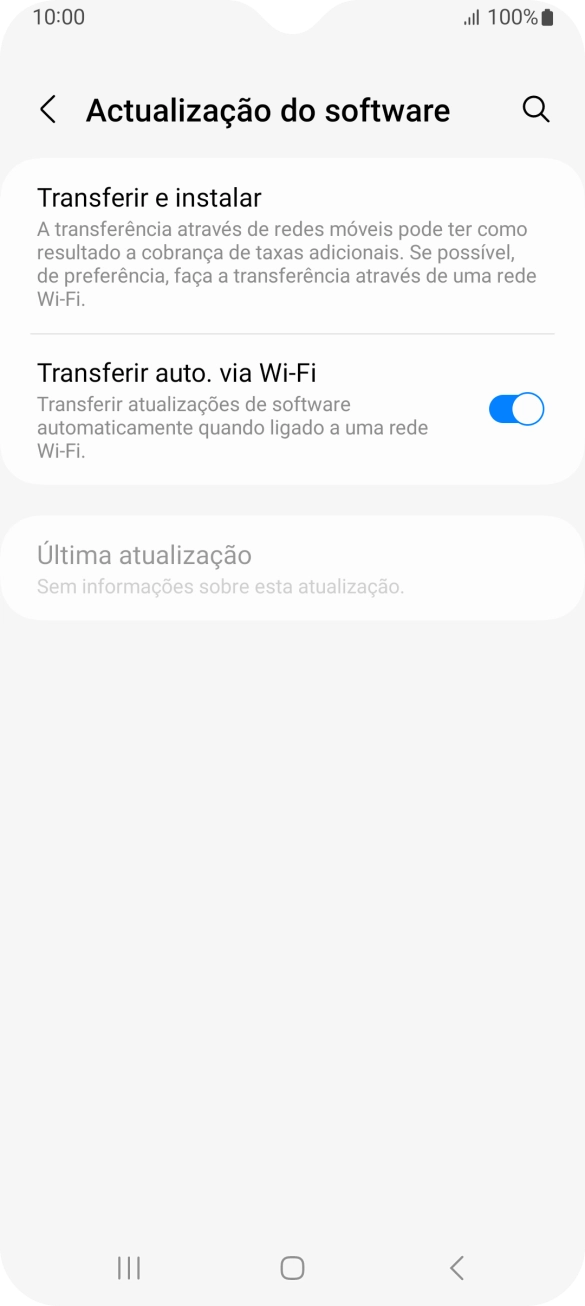 Prima Transferir e instalar. Se existir uma nova versão de software disponível, será agora indicado no ecrã. Siga as indicações no ecrã para atualizar o software do telefone.