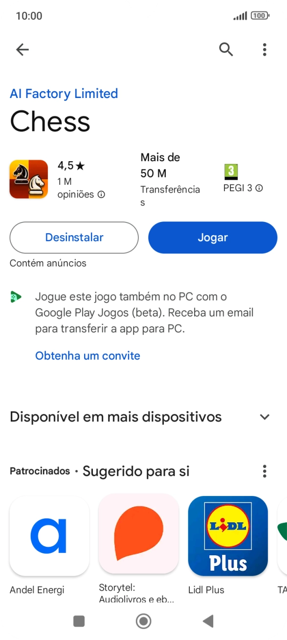 Prima a tecla de início para terminar e voltar ao ecrã inicial.