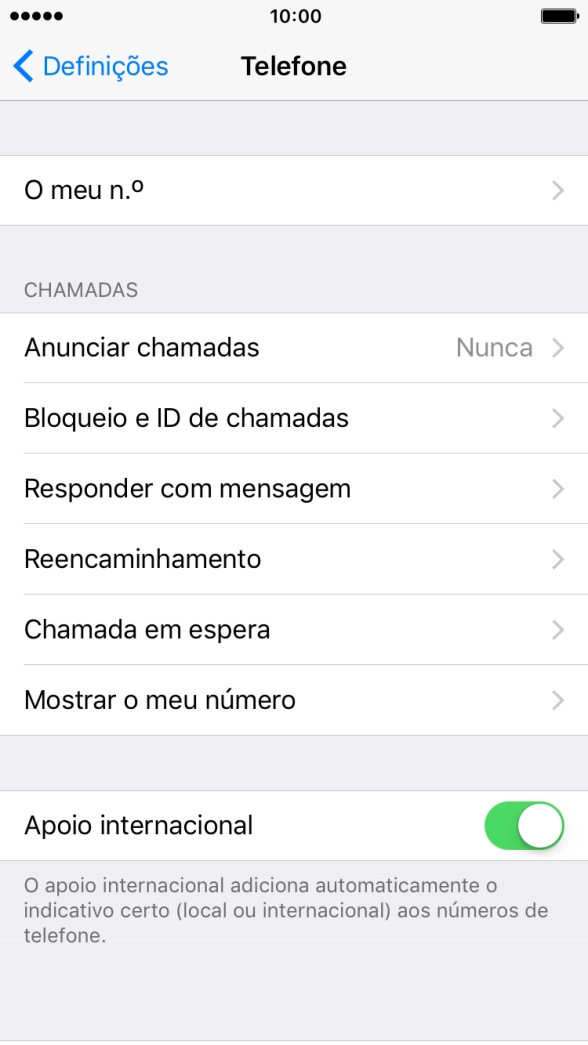 Prima Anunciar chamadas.
