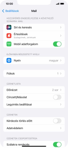 Válaszd a Fiókok lehetőséget.