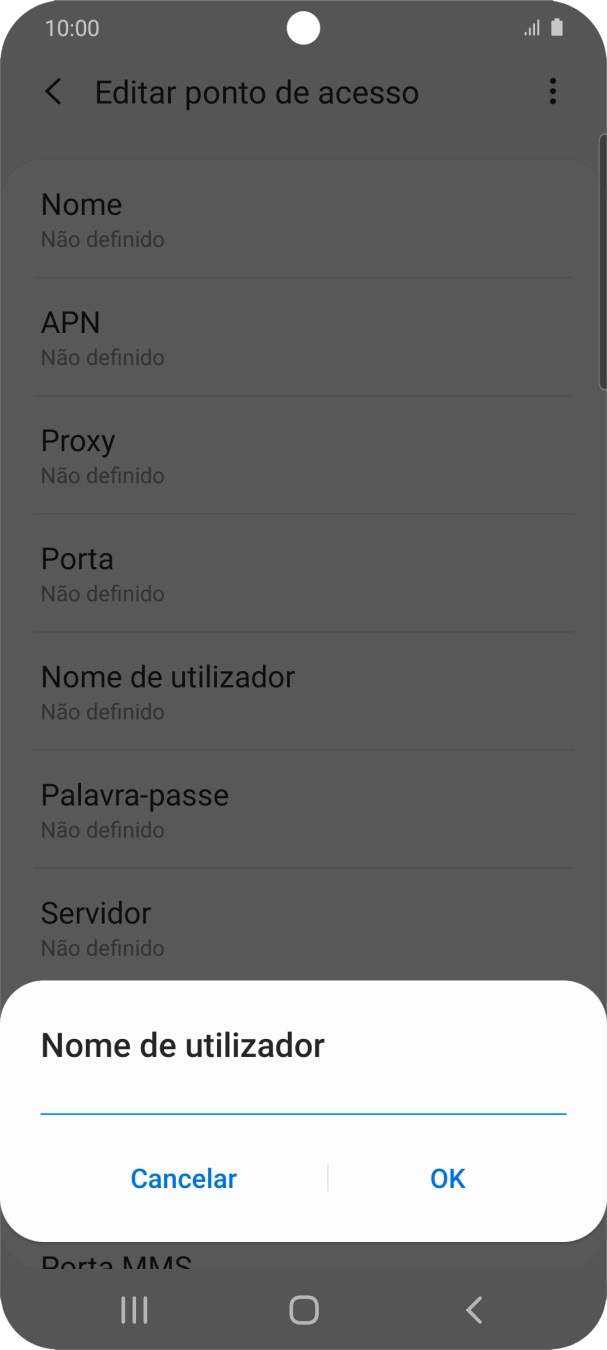 Introduza vodafone e prima OK.